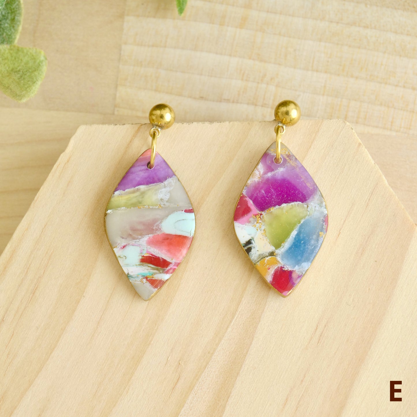 Dangles in Marbled Jewel