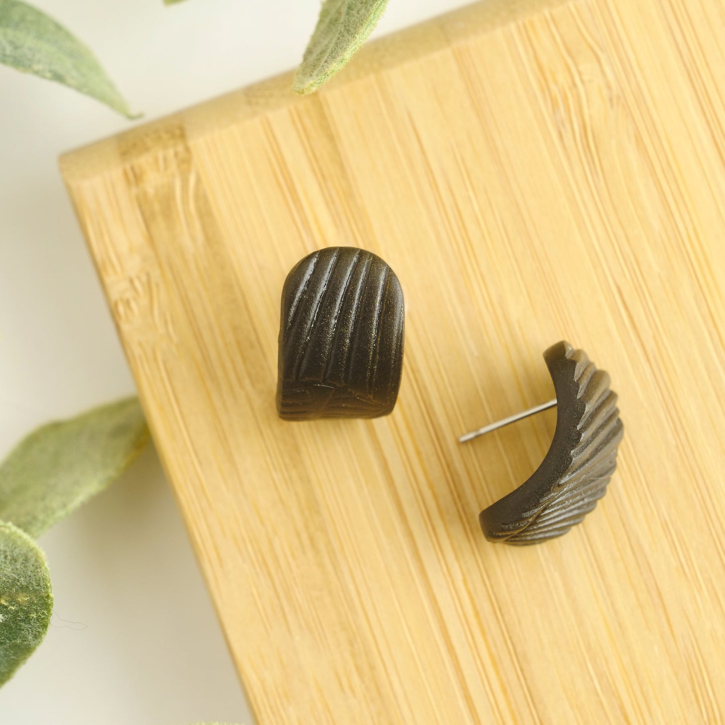 Itty Bitty Wrap Studs in Black