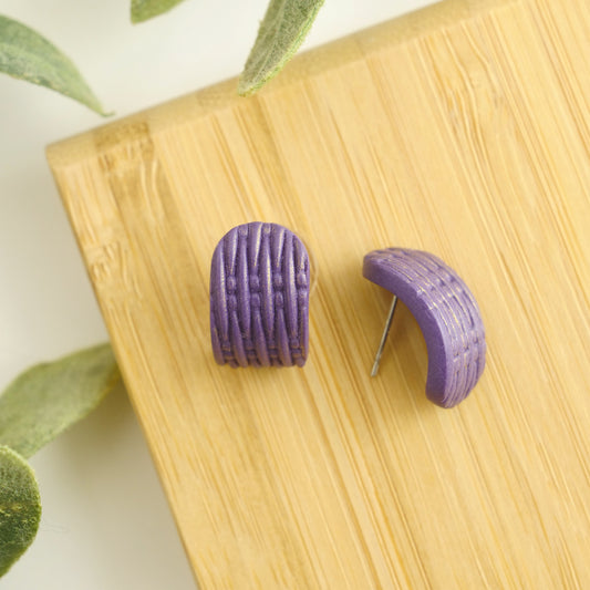 Itty Bitty Wrap Studs in Purple