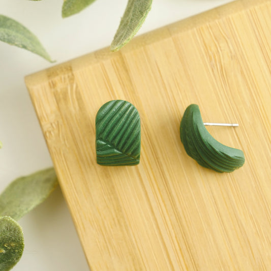 Itty Bitty Wrap Studs in Forest Green