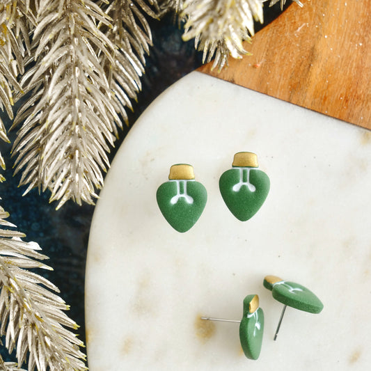 Green Holiday Bulb Studs