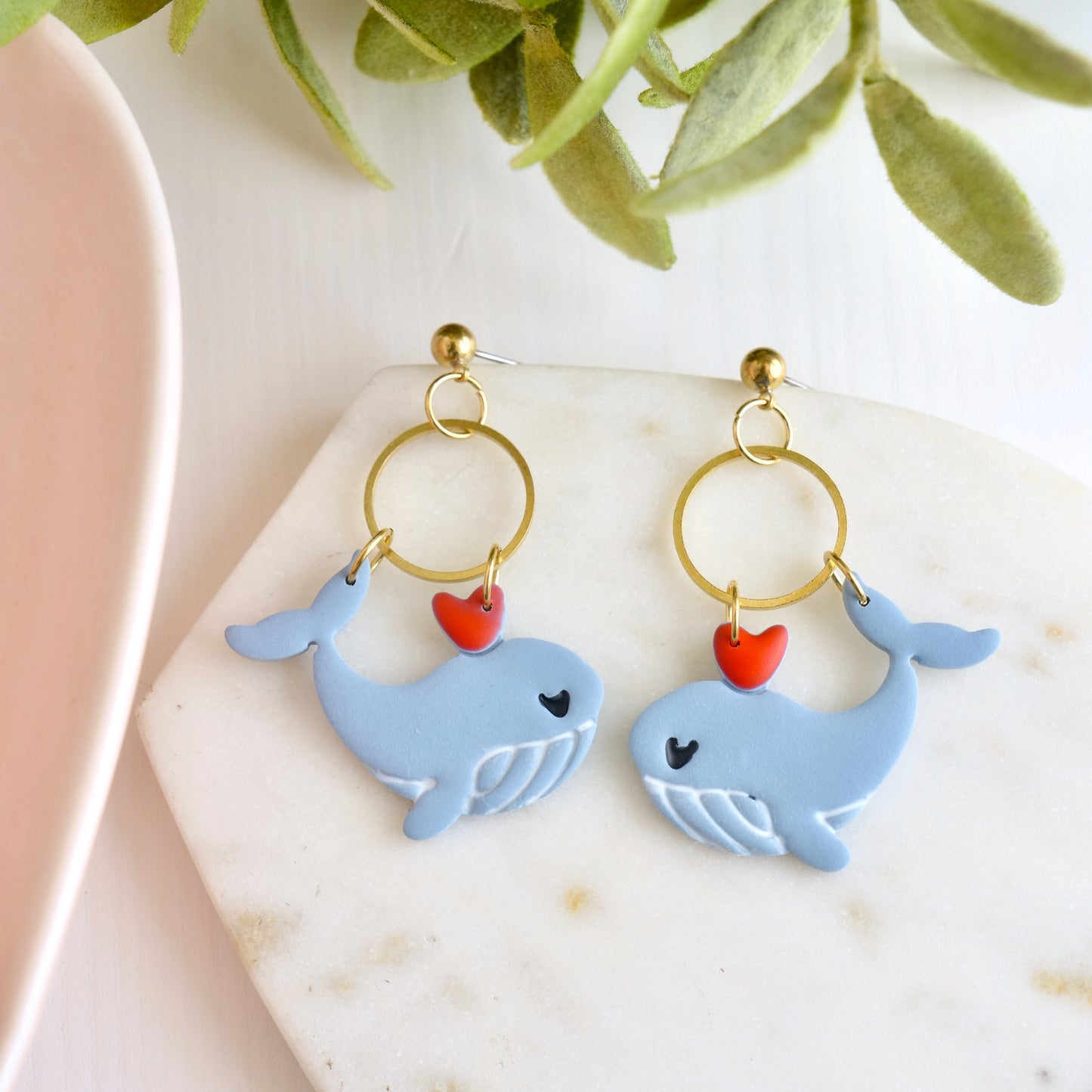 Heart Whale Dangles
