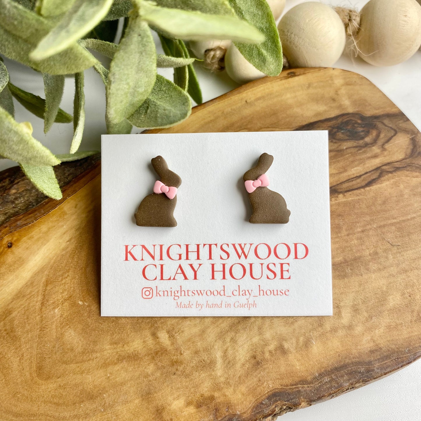 Chocolate Bunny Studs