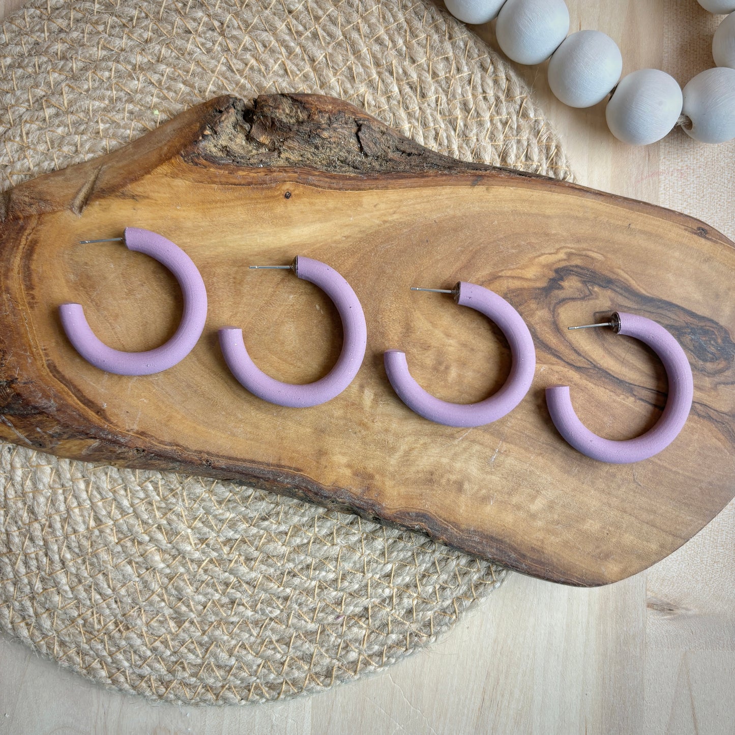 Clay Hoops in Dusty Purple