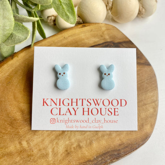 Bunny Peep Studs in Blueberry