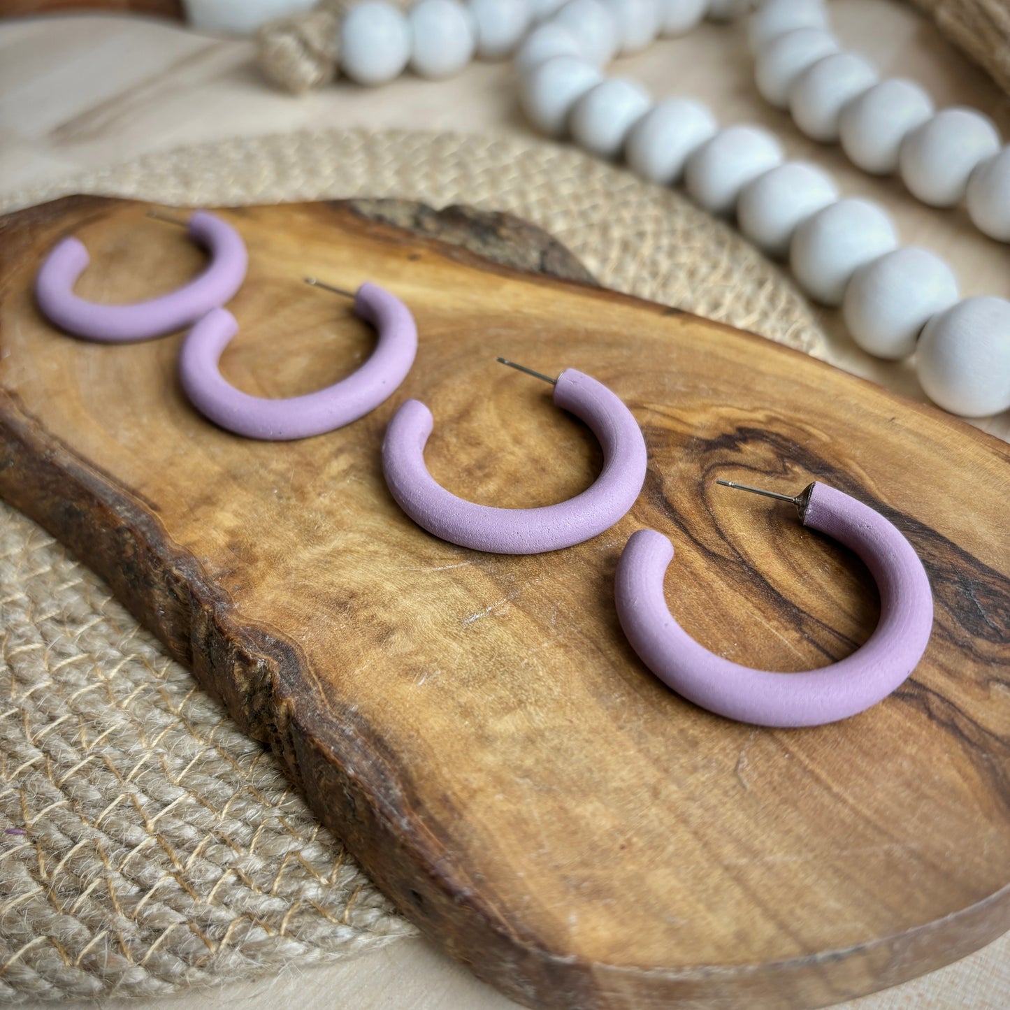 Clay Hoops in Dusty Purple