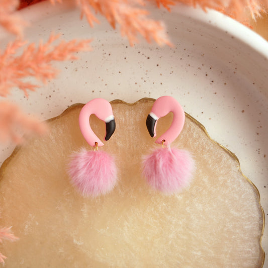Flamingo Dangles in Light Pink