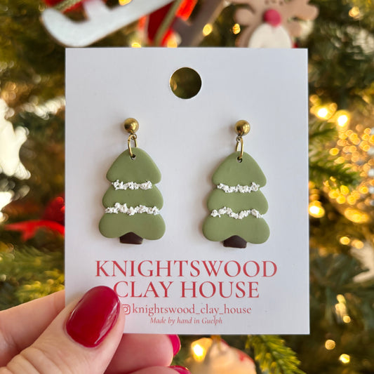 Frosted Christmas Tree Dangles