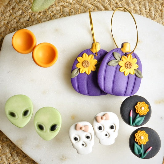 Fall Spooky Bundle with Purple Pumpkin Hoops