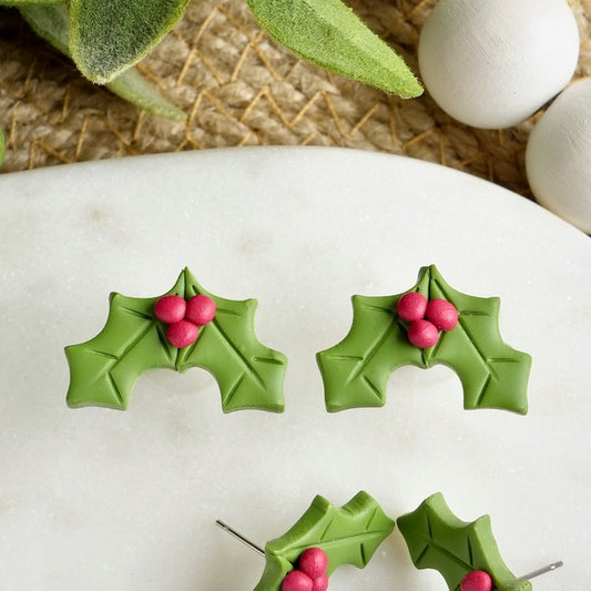 Holly Berry Studs