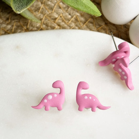 Dino Studs in Pink