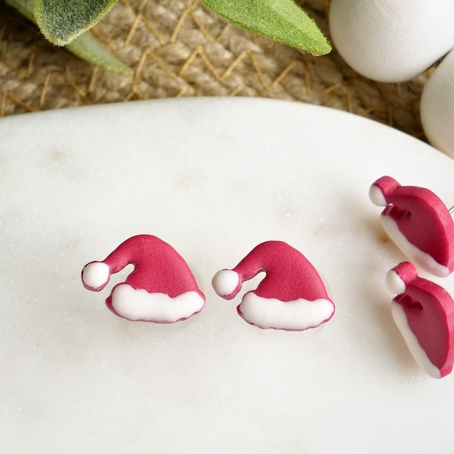 Santa Hat Studs