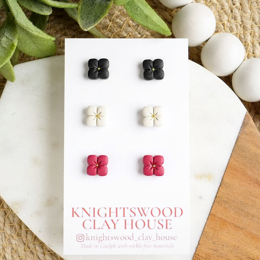 Stud 3 Pack with Flowers