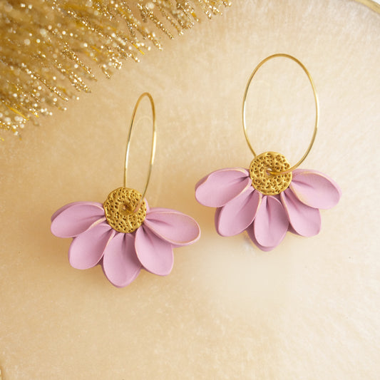 Daisy Hoops in Pink