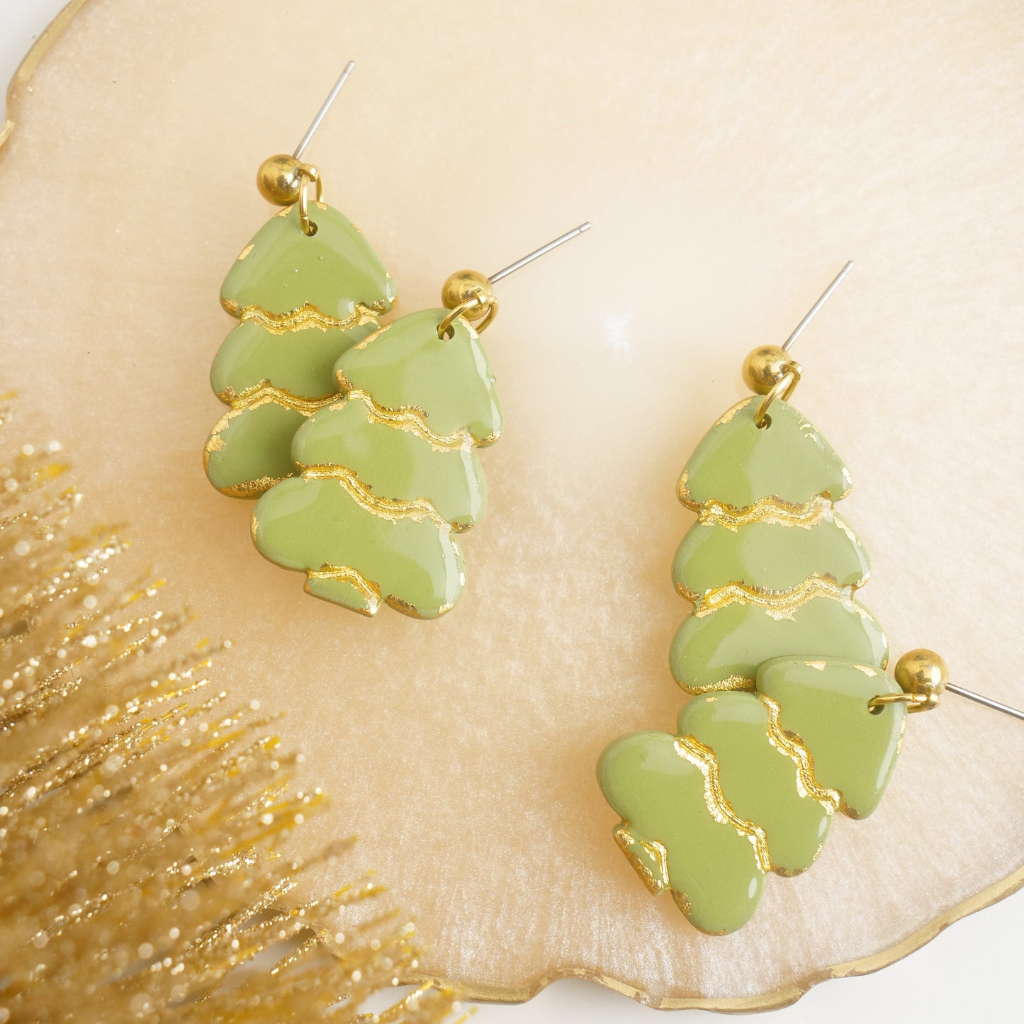 Christmas Tree Dangles with Resin