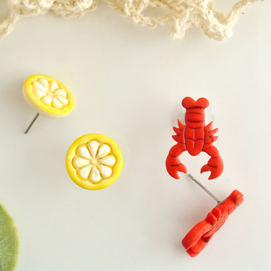 Stud 2 Pack with Lobster and Lemon Studs