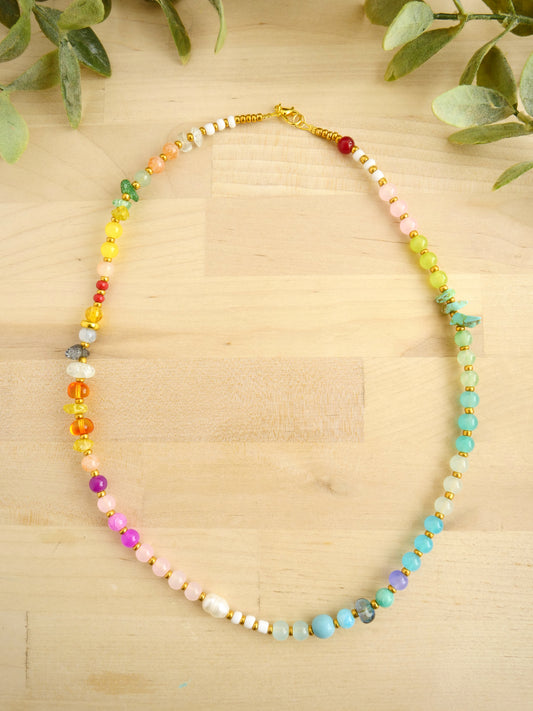 20" Glass Bead Necklace in Fruit Punch