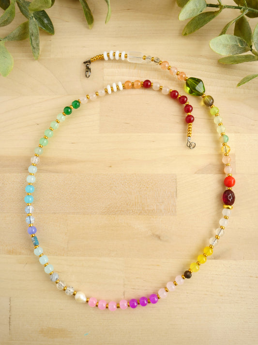 23" Glass Bead Necklace in Fruit Punch