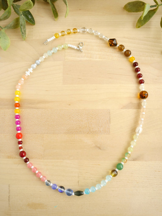 23" Glass Bead Necklace in Luminance