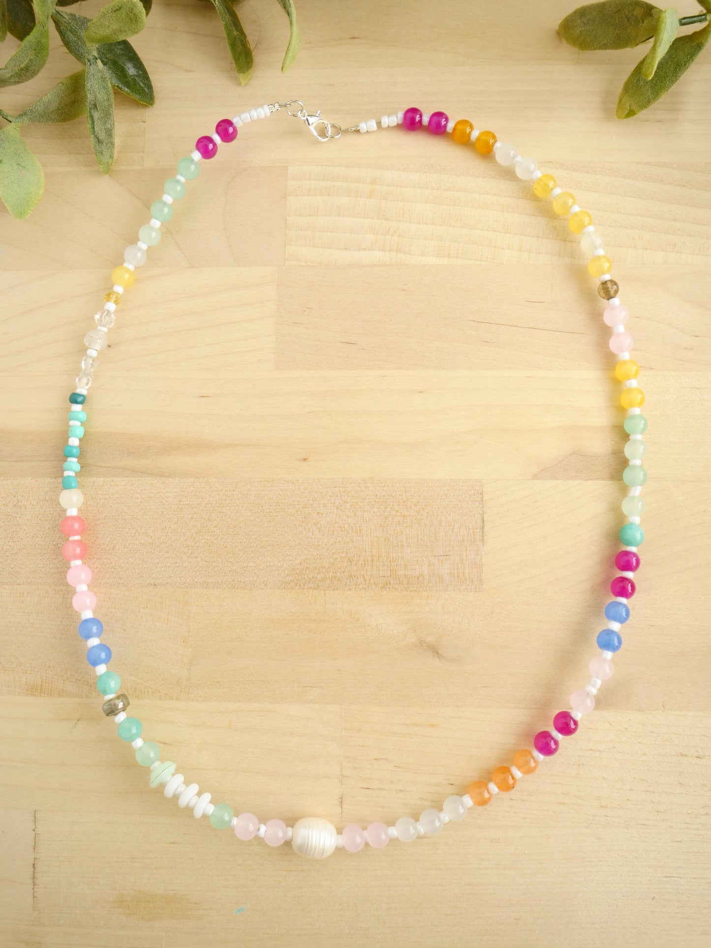 22" Glass Bead Necklace in Breeze