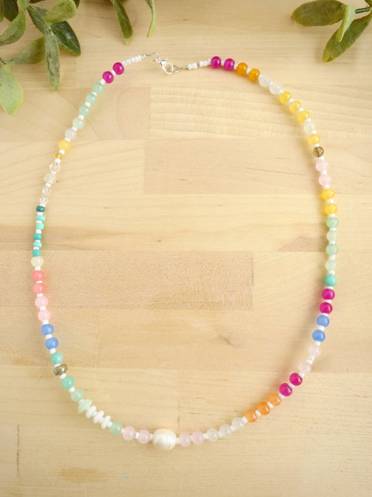 22" Glass Bead Necklace in Breeze
