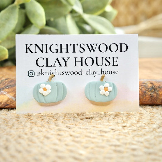 Pumpkin Studs in Grey Blue
