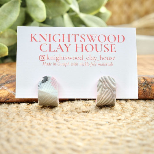 Itty Bitty Wrap Studs in Marble