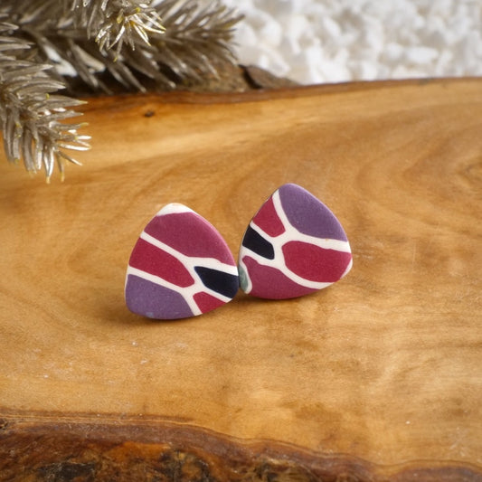 Reuleaux Studs in Stained Glass