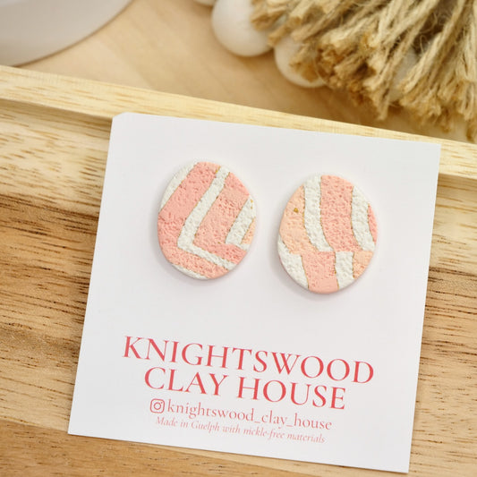 Stone Statement Studs in Textured Layer Cake