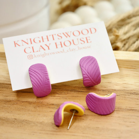 Itty Bitty Wrap Studs in Fuchsia