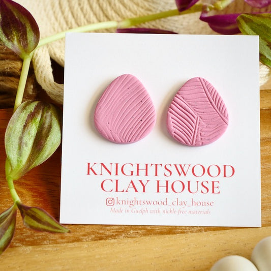 Elora Statement Studs in Pink Granite
