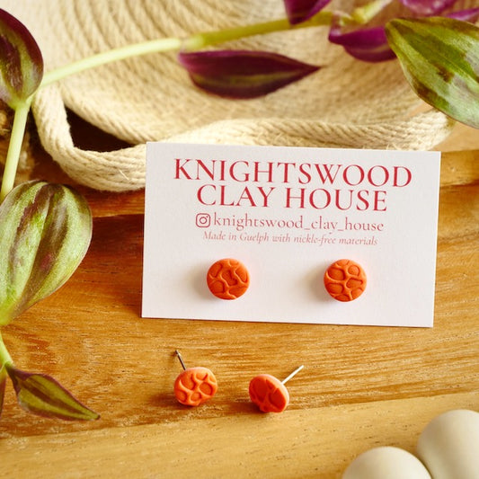 Micro Studs in Deep Orange
