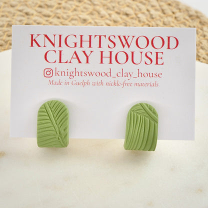 Itty Bitty Wrap Studs in Palm Green