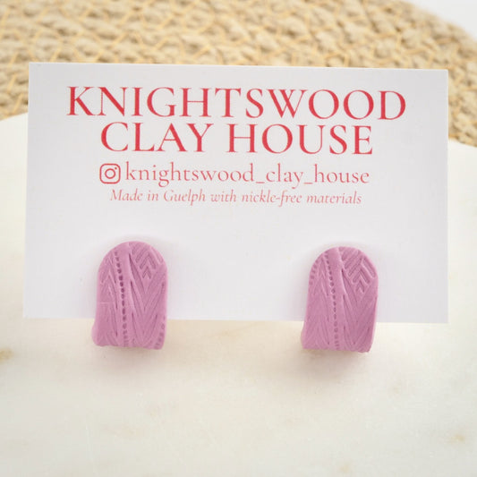 Itty Bitty Wrap Studs in Light Mauve