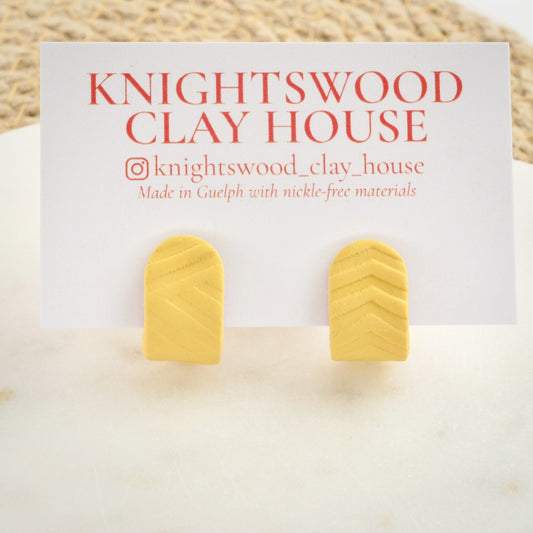 Itty Bitty Wrap Studs in Straw Yellow
