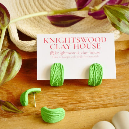 Itty Bitty Wrap Studs in Vibrant Green