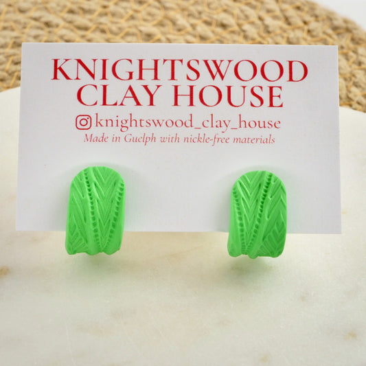 Itty Bitty Wrap Studs in Vibrant Green