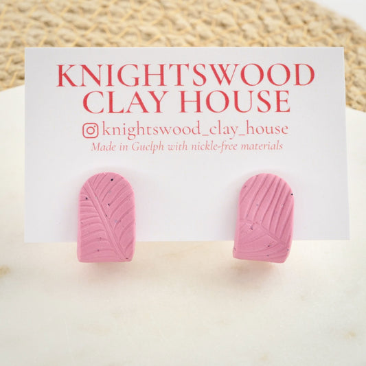 Itty Bitty Wrap Studs in Pink Granite