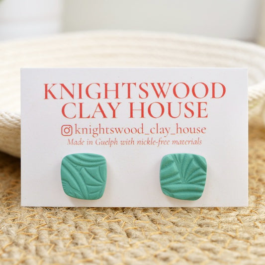 Quad Studs in Embossed Aqua