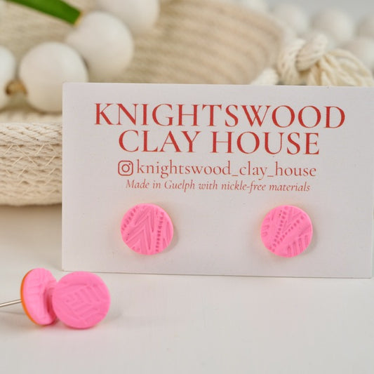 Micro Studs in Neon Pink