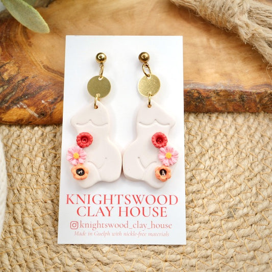 Venus Dangles in Ivory Floral