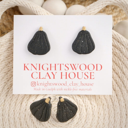 Black Long Pumpkin Studs