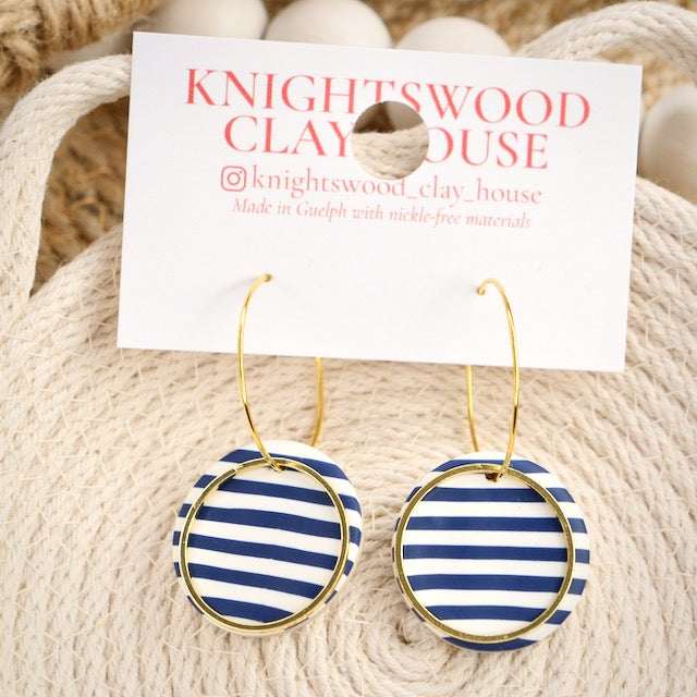 Lindsay Hoops in Navy Stripe