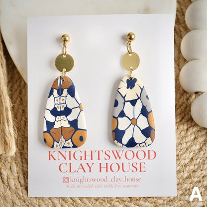 Clara Dangles in Navy Floral