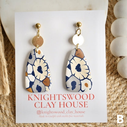 Clara Dangles in Navy Floral