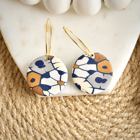 Lindsay Hoops in Navy Floral