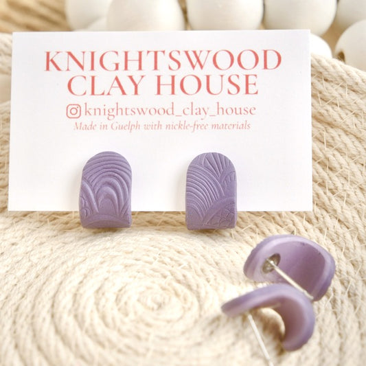 Itty Bitty Wrap Studs in Grape Purple
