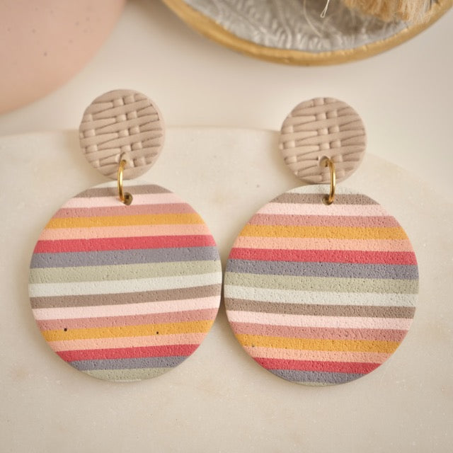 Carden Circle Dangles in Retro Stripes