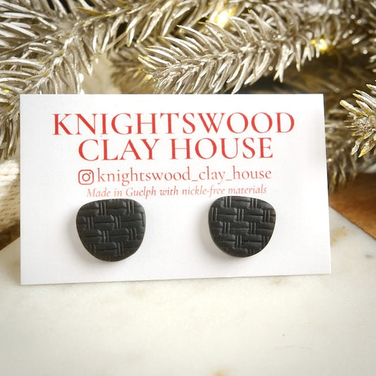 Black Ratan Studs