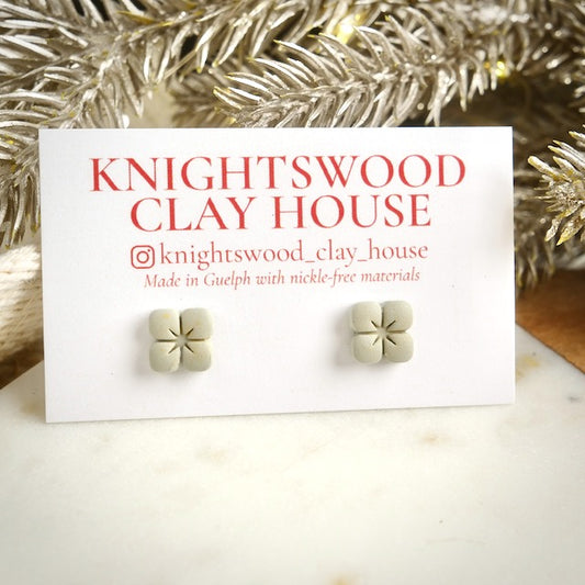 Sage Flower Studs